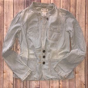Madewell stripped denim Blazer size 4